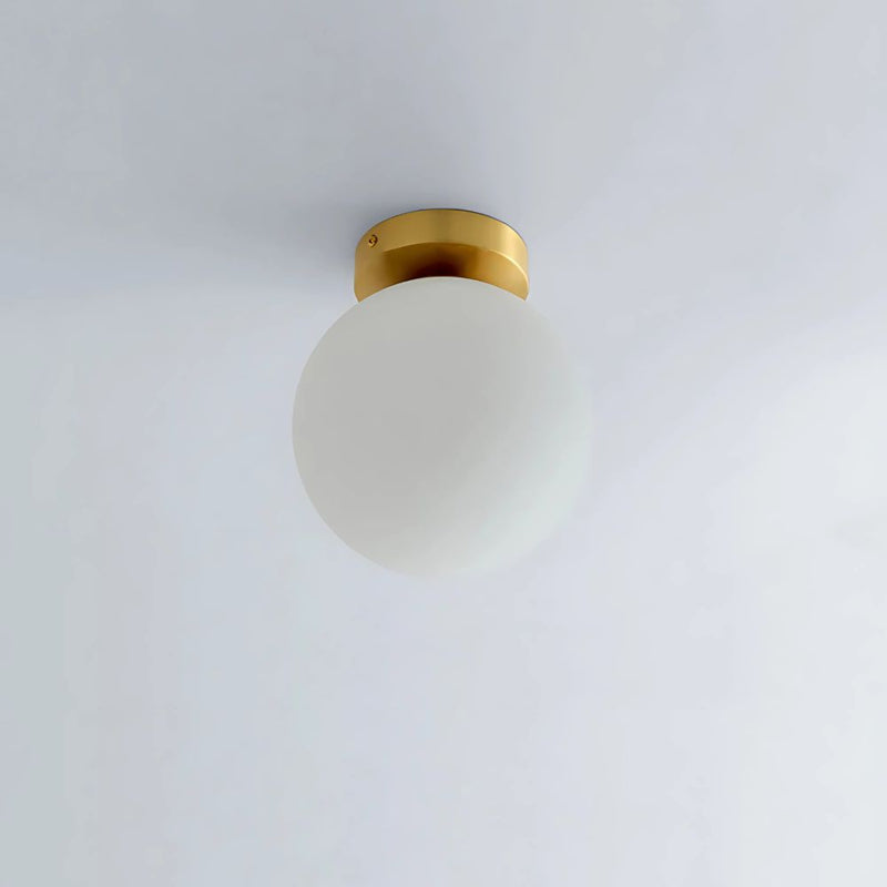 Plafonnier Boule Verre Doré