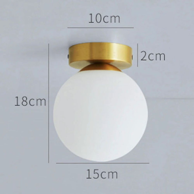 Plafonnier Boule Verre Doré
