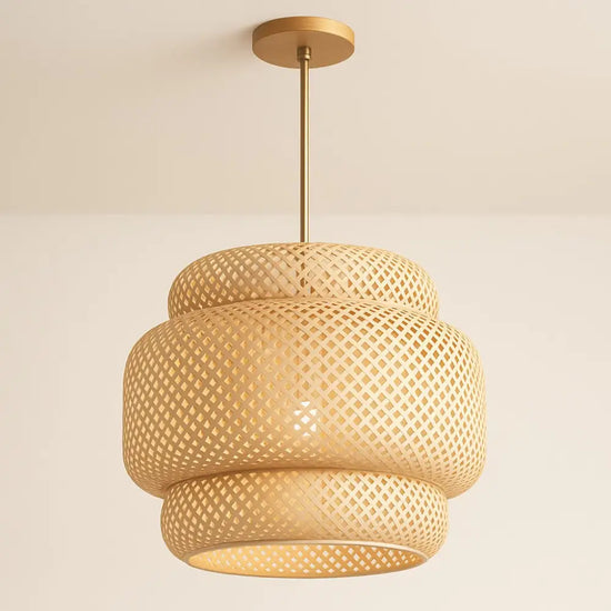 Lampe Plafonnier Bambou - plafonnier