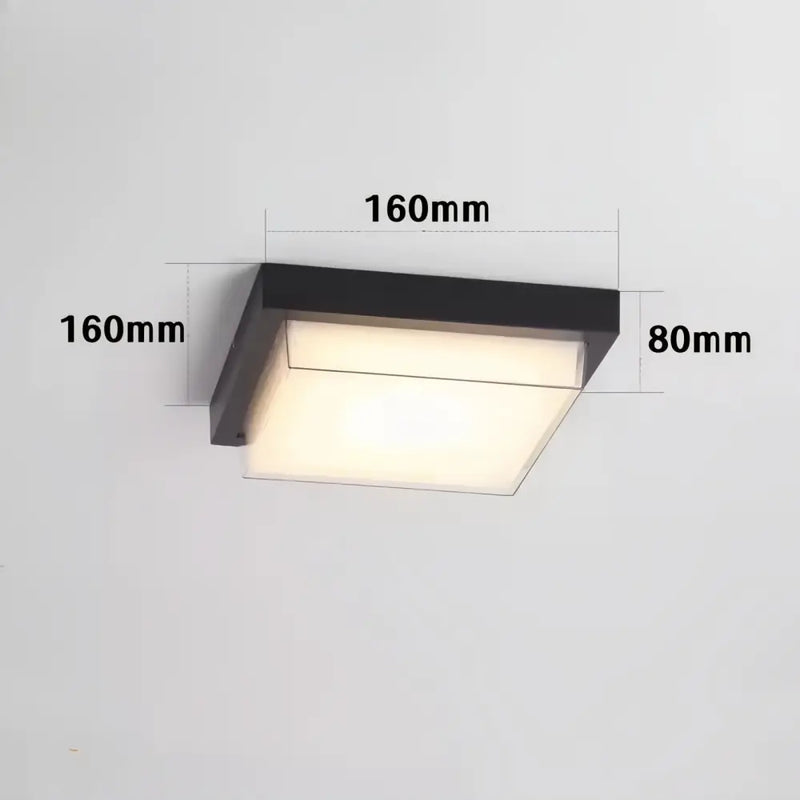 Luminaire Exterieur Plafonnier - Blanc froid (6000–6500K) / 160 × 160 × 80 mm (18W) - plafonnier