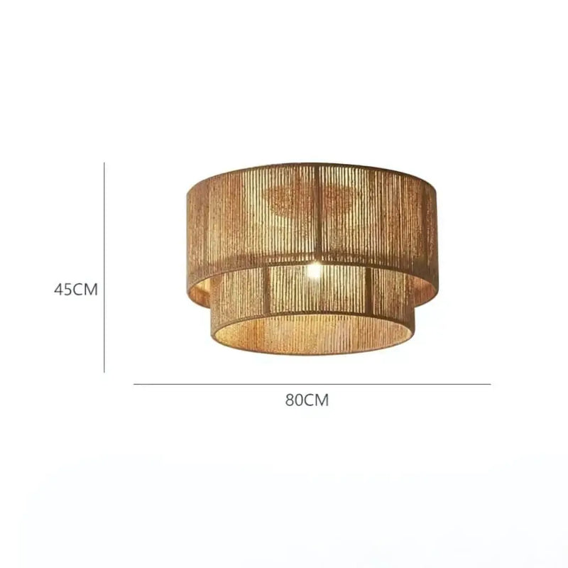 Luminaire Plafonnier Rotin - 80cm - plafonnier