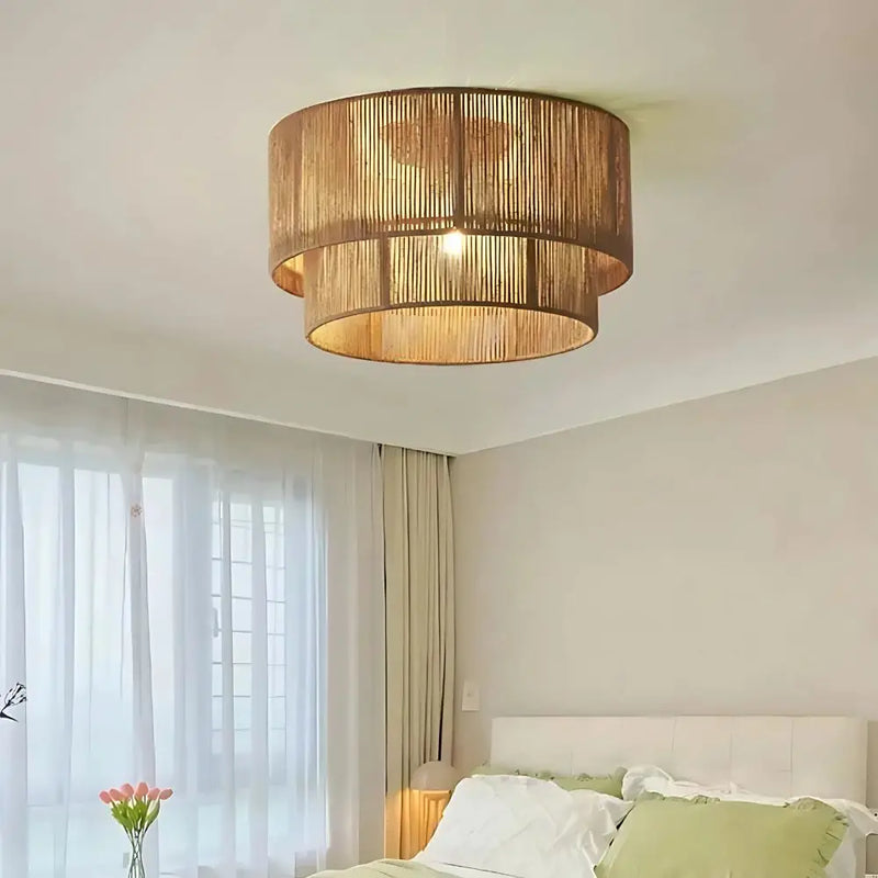 Luminaire Plafonnier Rotin - plafonnier