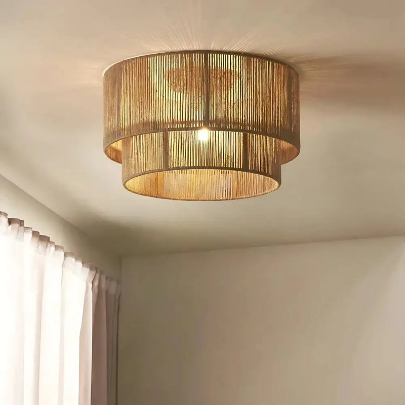 Luminaire Plafonnier Rotin - plafonnier