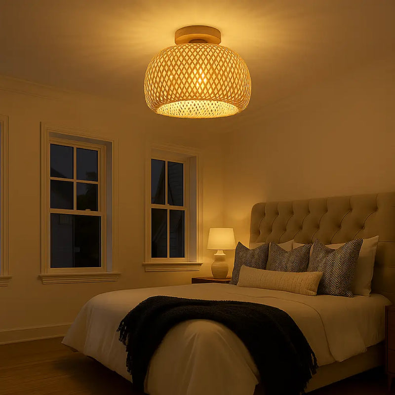 Plafonnier Bambou Chambre - plafonnier