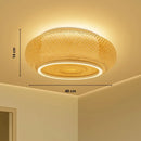 Plafonnier Bambou Rotin - Ø 40 cm – Hauteur 14 cm - plafonnier