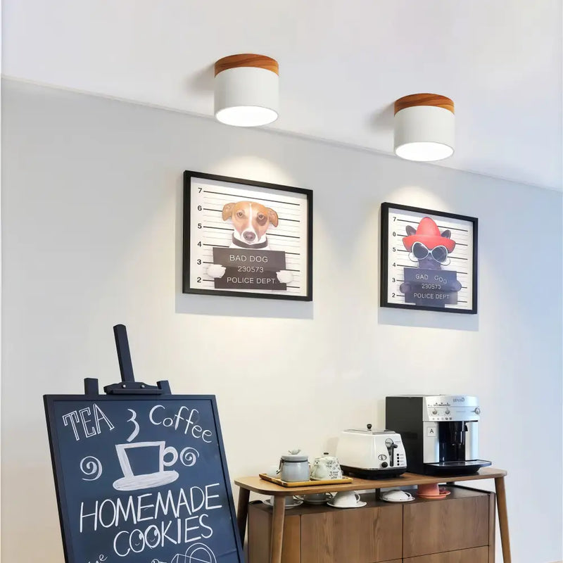 Plafonnier Bois et Led - plafonnier