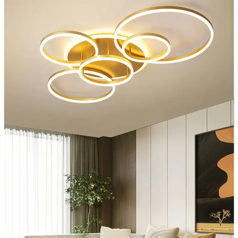 Plafonnier Cercle LED Doré - plafonnier