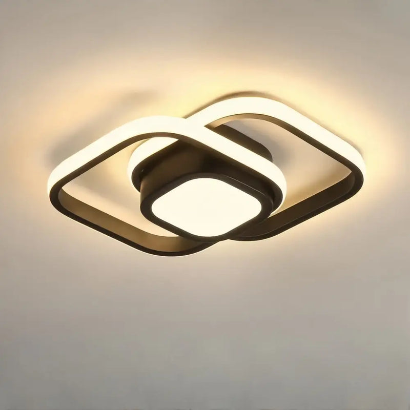 Plafonnier LED Carré Noir - plafonnier