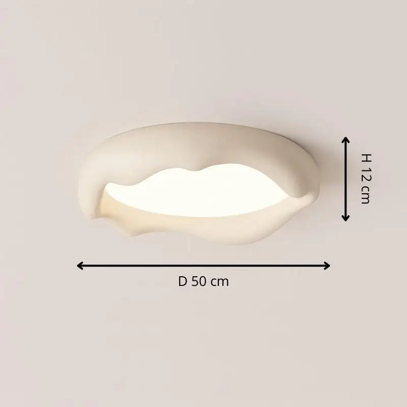 Plafonnier Led Nordique Blanc - Ø 50 cm × H 12 cm / Tricolore - plafonnier