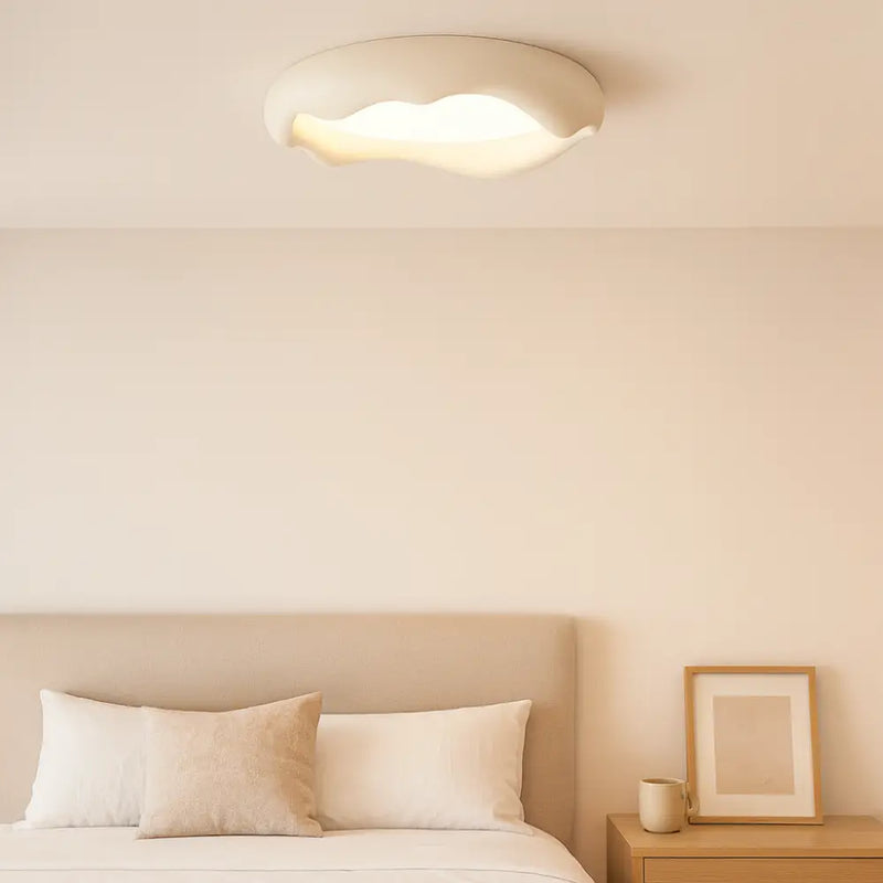 Plafonnier Led Nordique Blanc - Ø 50 cm × H 12 cm / Tricolore - plafonnier