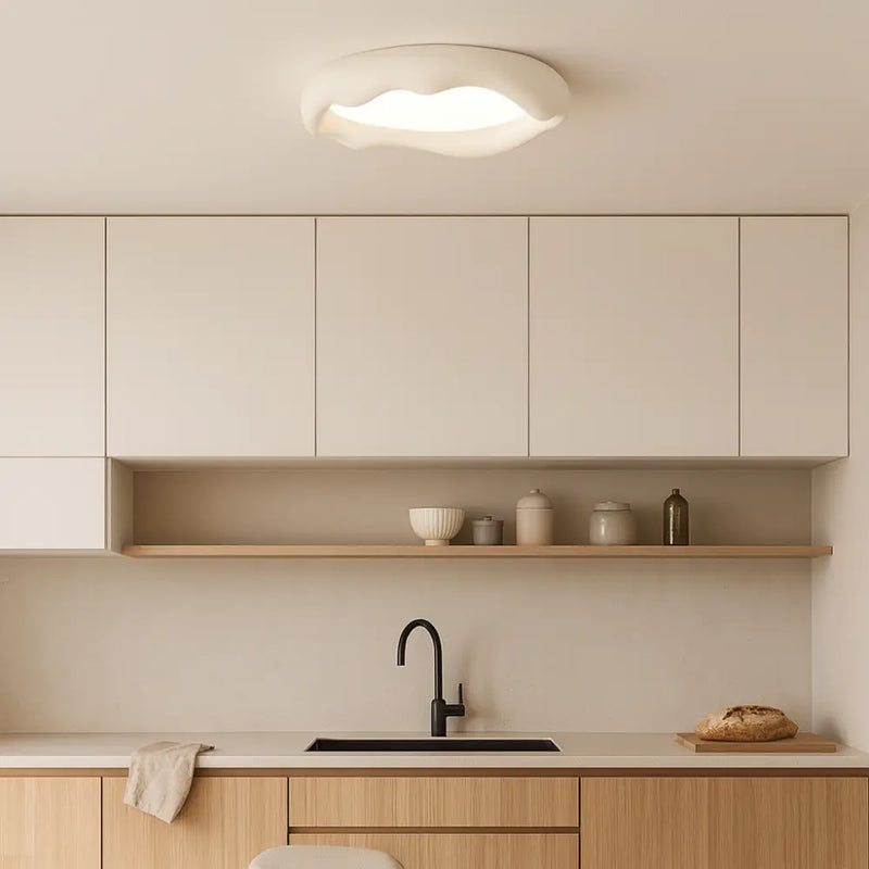 Plafonnier Led Nordique Blanc - Ø 50 cm × H 12 cm / Tricolore - plafonnier