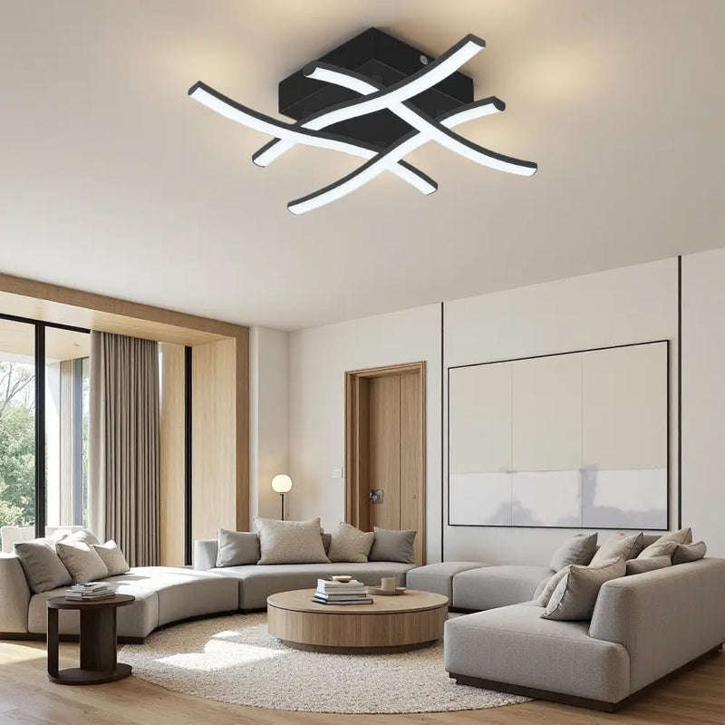 Plafonnier Noir Led Design - réglable (3000K/4500K/6500K) - plafonnier