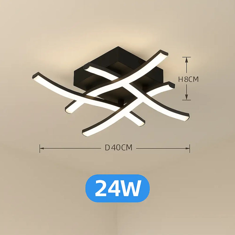 Plafonnier Noir Led Design - réglable (3000K/4500K/6500K) - plafonnier