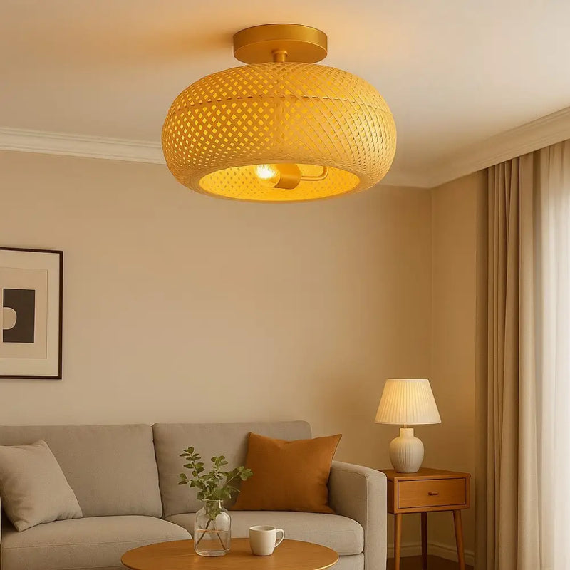 Plafonnier Ventilateur Bambou - plafonnier
