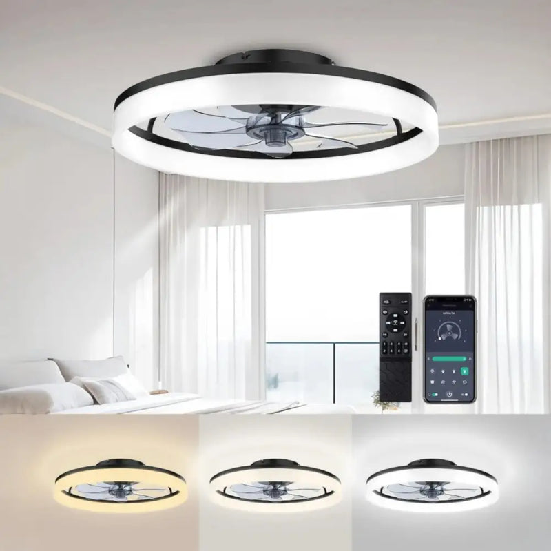 Plafonnier Ventilateur Led Noir - plafonnier