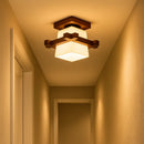 Plafonnier Verre et Bois - plafonnier