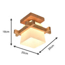 Plafonnier Verre et Bois - plafonnier