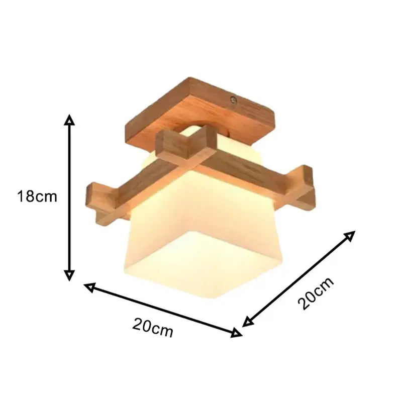 Plafonnier Verre et Bois - plafonnier