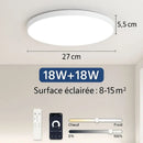 Rond Plafonnier LED Blanc - 27CM | 36W - plafonnier