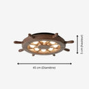 Ventilateur Plafonnier Bois Noyer - 45 cm (Hauteur 5 cm) - plafonnier