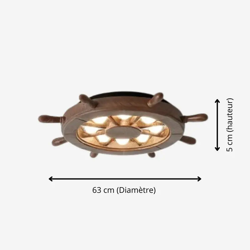 Ventilateur Plafonnier Bois Noyer - 63 cm (Hauteur 5 cm) - plafonnier