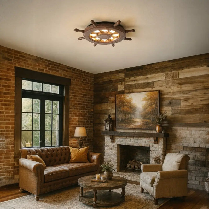 Ventilateur Plafonnier Bois Noyer - plafonnier